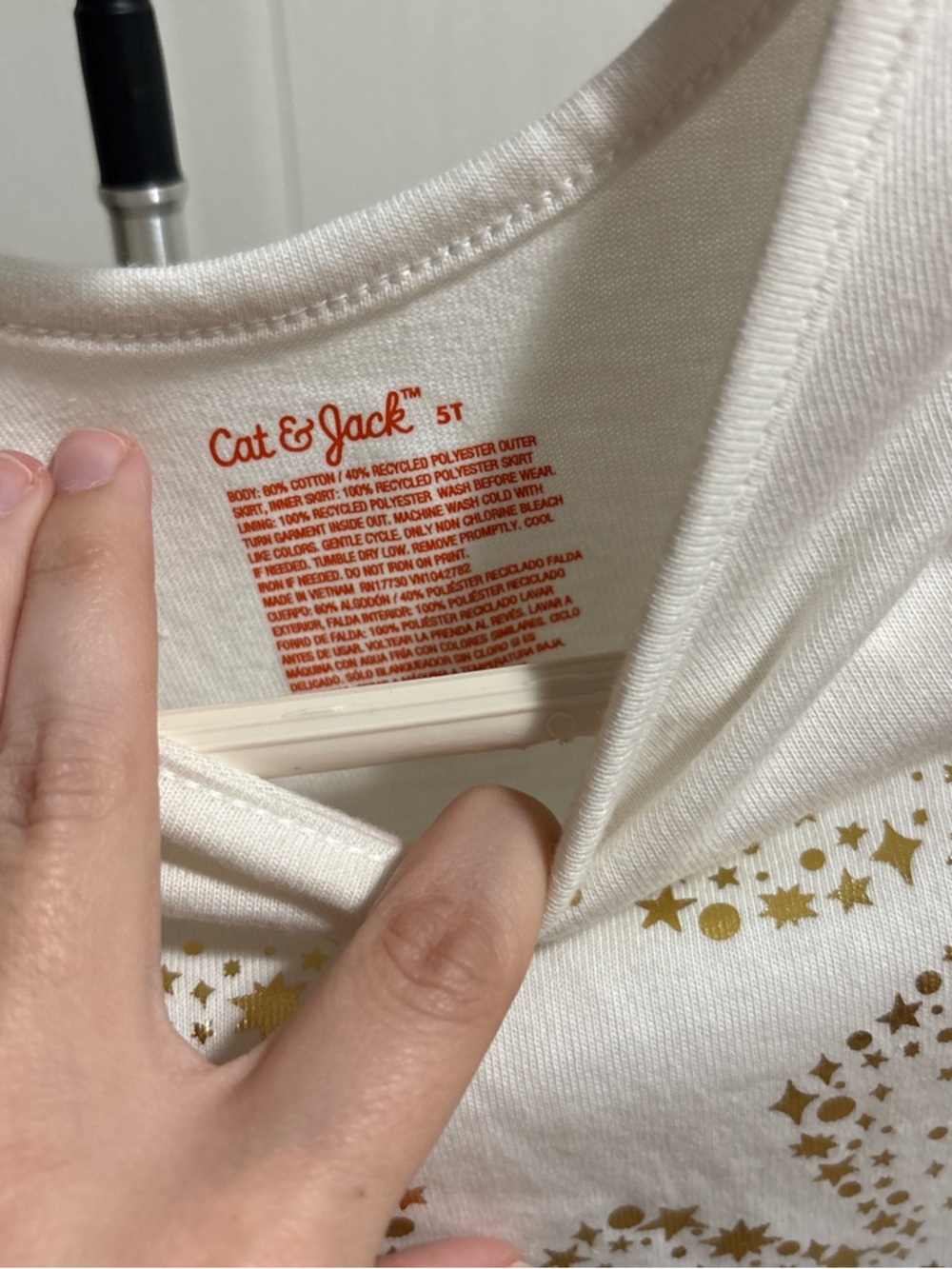 Cat & Jack Dress with Gold Star Print - Picture 2 of 2